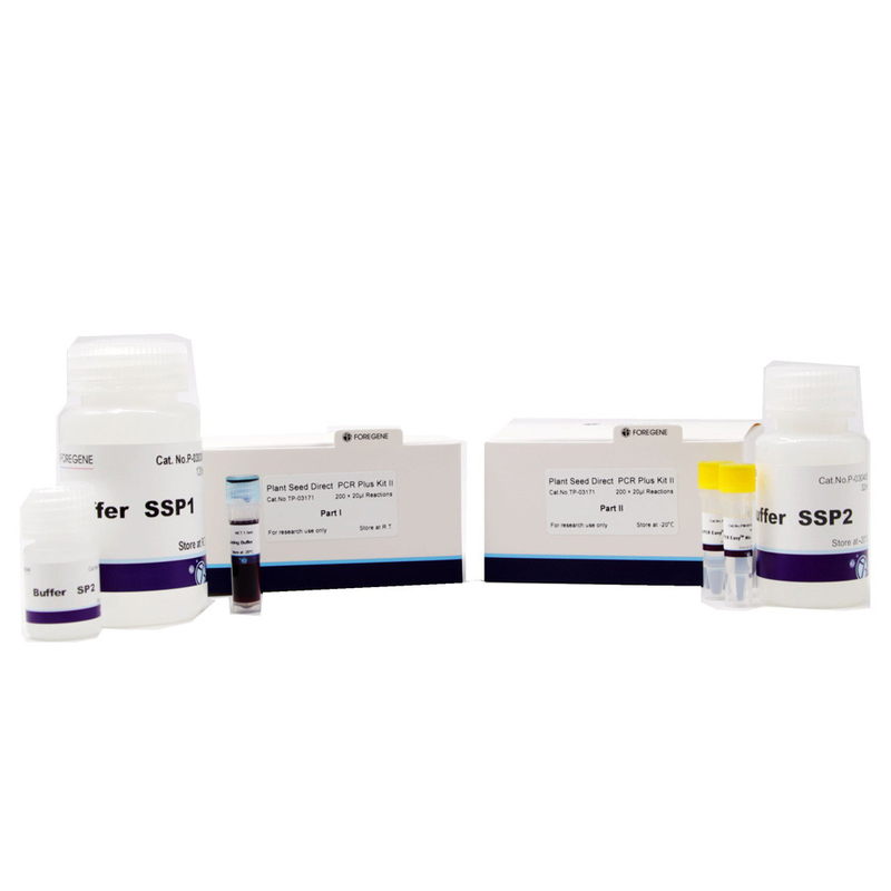 PCR direto da semente da planta mais o jogo I para as sementes da planta que contêm componentes do polisacárido e do Polyphenol